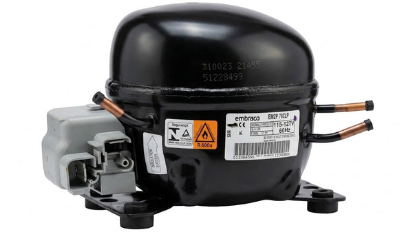Compresor Embraco EM2P 70CLP 1/5 HP Gas R600a 115-127V 60Hz para Refrigerador