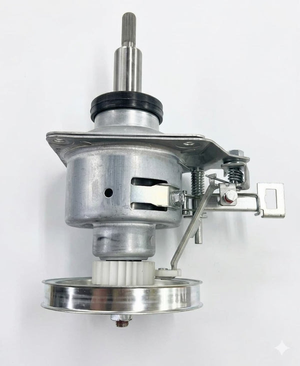 TRANSMISION LAVADORA AUTOMATICA 1 PIÑON CUELLO LISO LARGO 8.5CM POLEA PLANA MIDE 12.5CM ELECTROLUX / FRIGIDAIRE